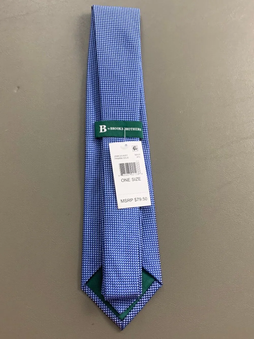 B by Brooks Brothers Men's 3.25'' Silk Blend Neck Tie, Blue Panama Solid
